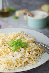 Spaghetty with italian cheese pecorino romano