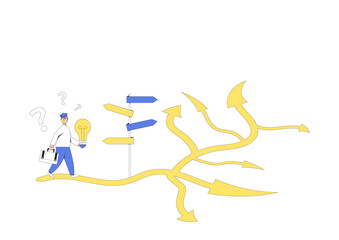 Graduate standing at singpost. Decision. Choose the right way.