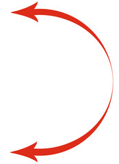 Signs and symbols, arrows of red color, on a white background