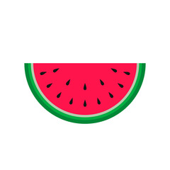 Watermelon icon, vector fruit illustration, fresh watermelon slice.