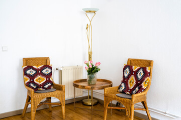 Interior design corner table chair set