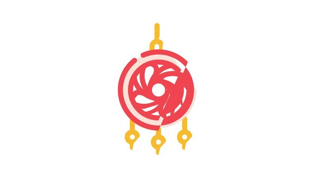 weaving amulet animated color icon weaving amulet sign. isolated on white background