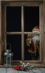 święta Bożego Narodzenia, Mikołaj,okno - 473178571