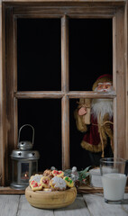święta Bożego Narodzenia, Mikołaj,okno