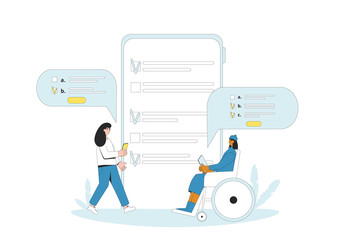 Online test. Students.