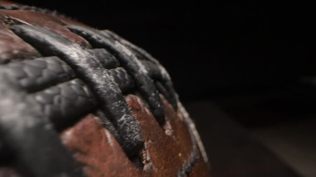 Close-up view of rugby ball