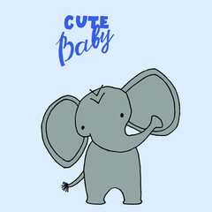 Cute baby design baby shower elephant hand made