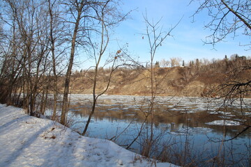 river in winter, Gold Bar Park, Edmonton, Alberta