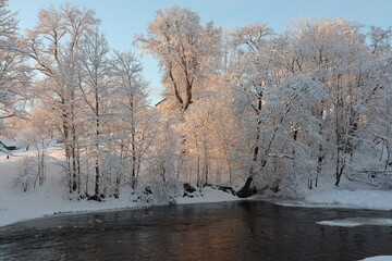 frozen river in winter