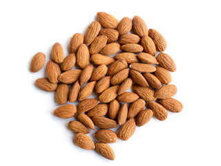 Almonds isolated on white background
