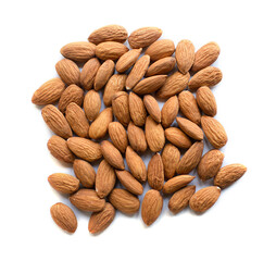Almonds isolated on white background