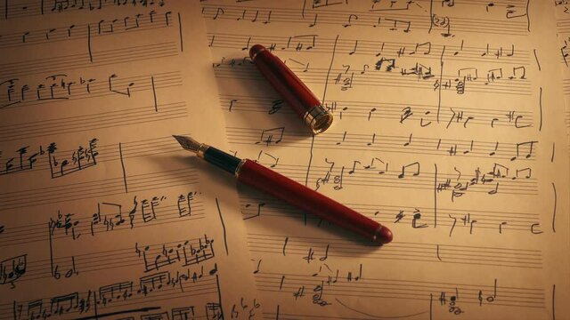 Pen On Hand Written Music Sheets