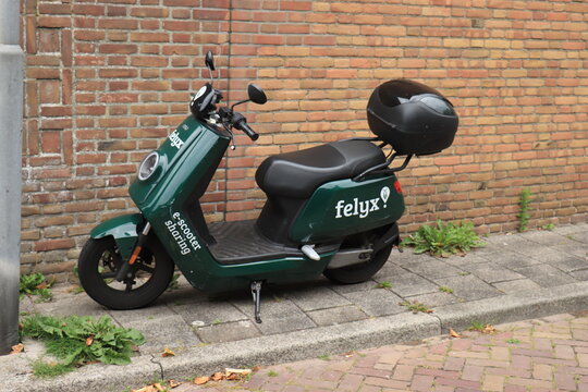 Haarlem, The Netherlands - june 26th 2021: Rental scooter