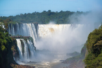 View of Iguazu Falls from argentinian side, one of the Seven Natural Wonders of the World - Puerto Iguazu, Argentina