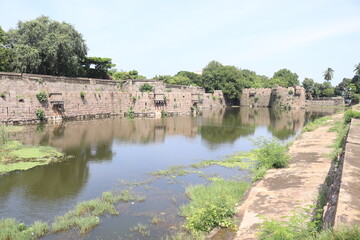 Fototapeta na wymiar Vellore fort built by Vijayanagara kings