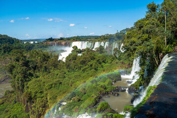 View of Iguazu Falls from argentinian side, one of the Seven Natural Wonders of the World - Puerto Iguazu, Argentina