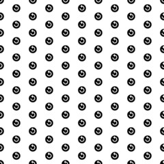 Square seamless background pattern from geometric shapes. The pattern is evenly filled with big black replay media symbols. Vector illustration on white background