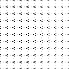 Square seamless background pattern from black share symbols are different sizes and opacity. The pattern is evenly filled. Vector illustration on white background