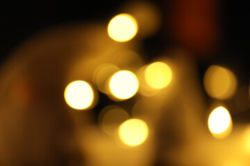 Background template light reflections bokeh orange yellow