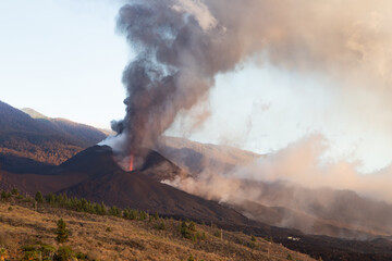 Cumbre Vieja / La Palma (Canary Islands) 2021/10/28. General view of the Cumbre Vieja volcano...