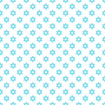 Magen David star pattern vector illustration. Jewish Israeli symbol pattern, ornament. Star of David background.