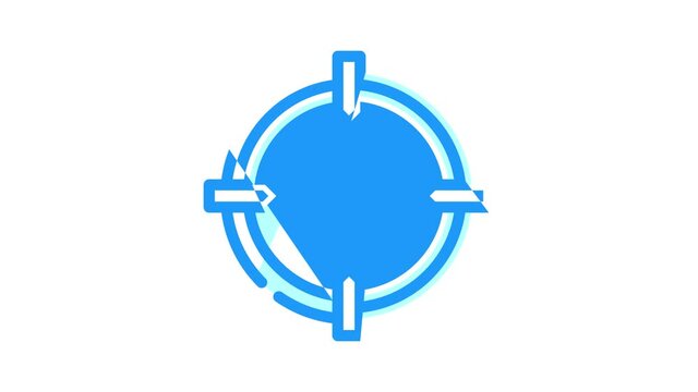 target dale animated color icon target dale sign. isolated on white background