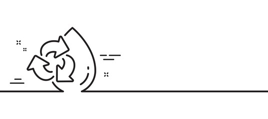 Water drop line icon. Recycle clean aqua sign. Refill liquid symbol. Minimal line illustration background. Recycle water line icon pattern banner. White web template concept. Vector