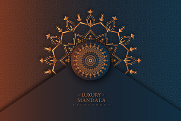 luxury Indian mandala design ornamental beautiful background in historical traditional Muslim and Indian style vector Template.