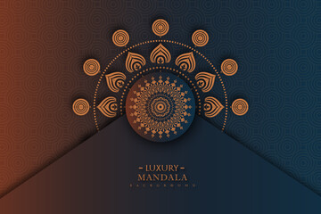 luxury Indian mandala design ornamental beautiful background in historical traditional Muslim and Indian style vector Template.