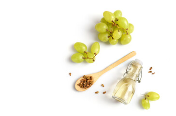 Grape Seed ,Grapes isolated on white background. Grape oil concept