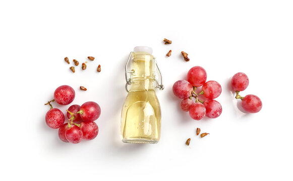 Grape Seed ,Grapes isolated on white background. Grape oil concept