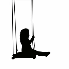 a girl swinging body silhouette vector