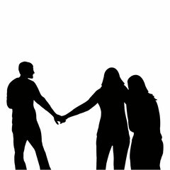 man and women, silhouette vector