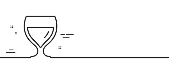 Wine glass line icon. Alcohol drink sign. Beverage symbol. Minimal line illustration background. Wine glass line icon pattern banner. White web template concept. Vector