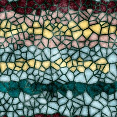 Seamless classic aged motif tile surface pattern design for print. High quality illustration. Old dirty random crazy chunks of tile arranged in a grungy repeat abstract digital render design.