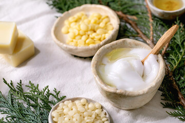 Ingredients for makes home made natural cosmetic