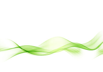 Abstract vector background, green waved lines. Transparent wave.