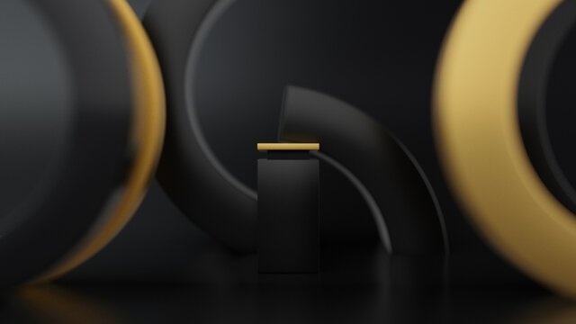 Abstract texture. 3d rendering background can be used in cover design, book design, poster, CD cover, flyer, website background for advertisement, broadcasting, presentation black and Yellow