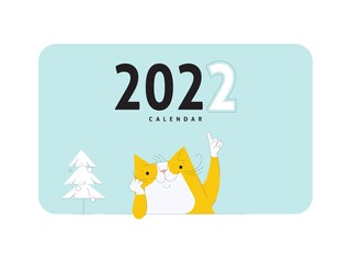 Calendar cover - yellow cat 2022