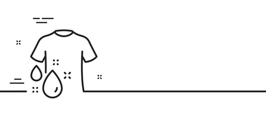 Wash t-shirt line icon. Laundry shirt sign. Clothing cleaner symbol. Minimal line illustration background. Wash t-shirt line icon pattern banner. White web template concept. Vector
