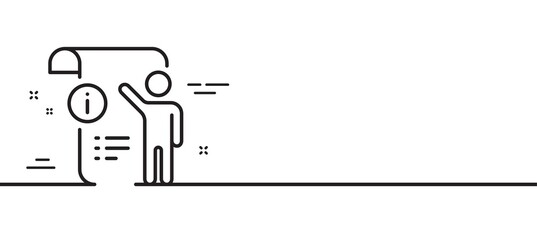 Manual doc line icon. Technical instruction sign. Minimal line illustration background. Manual doc line icon pattern banner. White web template concept. Vector