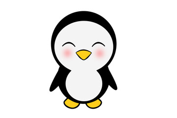 illustration of a penguin on a white background. Gift wrapping, prints for cards, textiles. place for text. isolate
