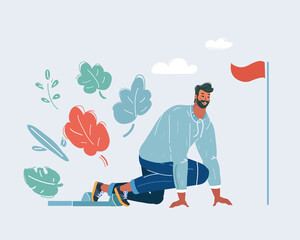 Man in start position.