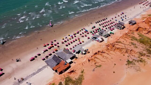 Canoa Quebrada Beach, Ceara. Northeast Brazil. Beach lanscape near Fortaleza, state of Ceara, Brazil.