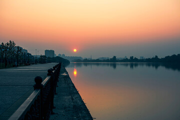 Fototapeta premium sunset on the river