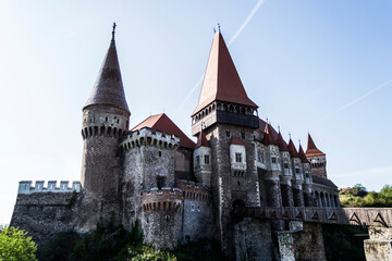 Fototapeta na wymiar Corvin castle or Hunyad castle. Hunedoara, Romania.