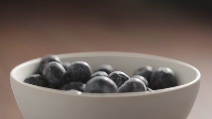 fresh blueberries in white bowl