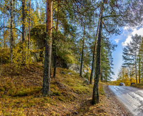 Autumn landscape in the Republic of Karelia.