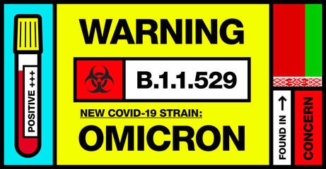 Belarus. Covid-19 New Strain Called Omicron. Found in Botswana and South Africa. Warning Sign with Positive Blood Test. Concern. B.1.1.529.