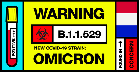France. Covid-19 New Strain Called Omicron. Found in Botswana and South Africa. Warning Sign with Positive Blood Test. Concern. B.1.1.529.